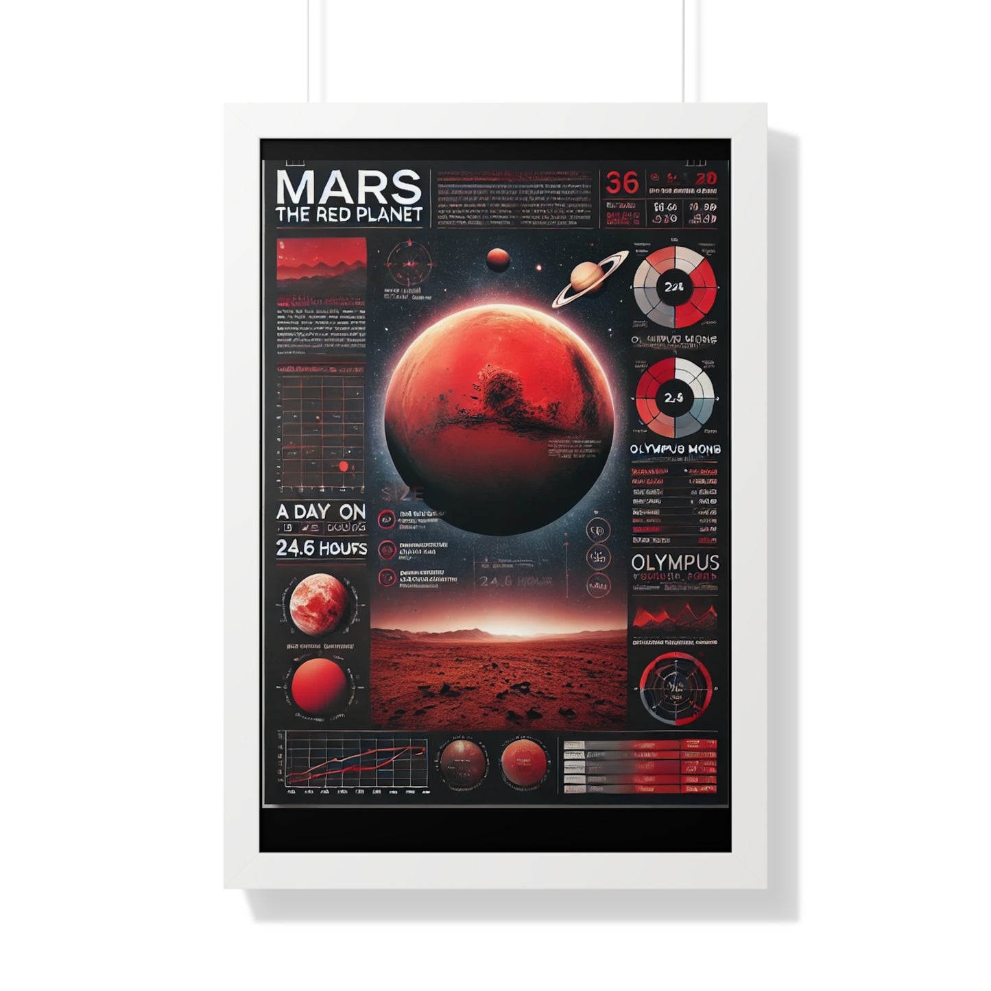 Mars Vertical Poster | Space Art | Science Decor for Astronomy Lovers